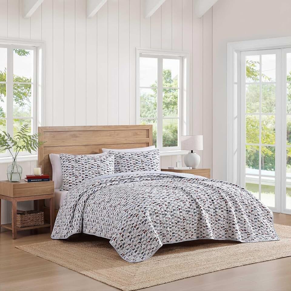 Tommy Hilfiger - Twin Quilt Set with Matching Sham, Soft Bedding Set