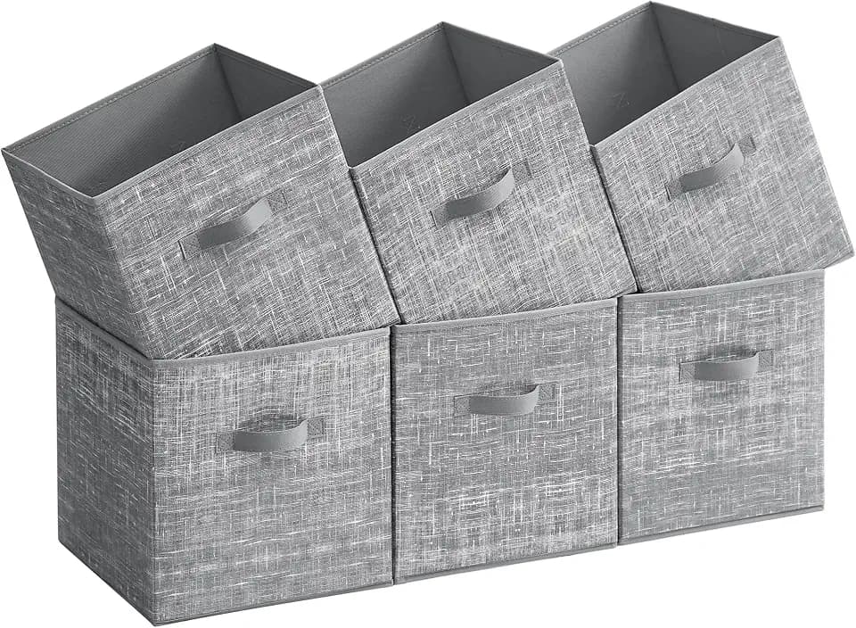SONGMICS Storage Cubes, Set of 6, 13-Inch Foldable Closet Organizers