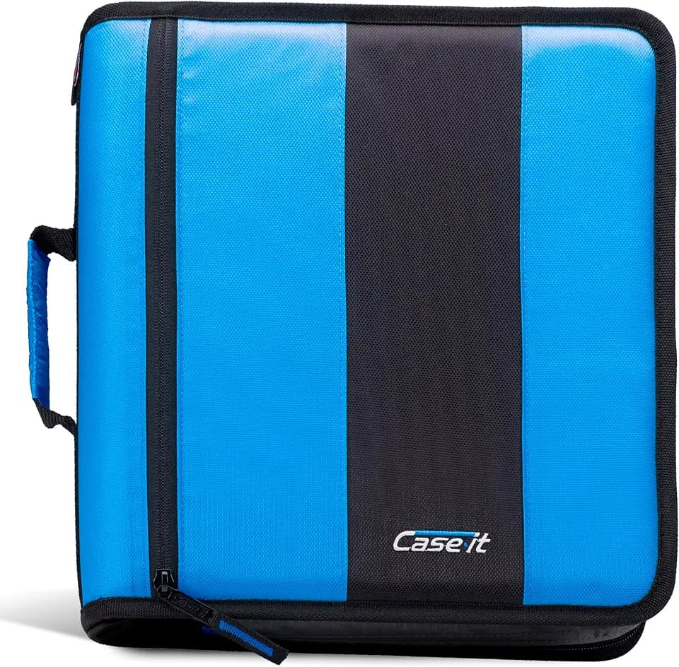 Case-it School Zipper Binder | 2" O-Rings | 350-Sheet | D-251 Denim Blue