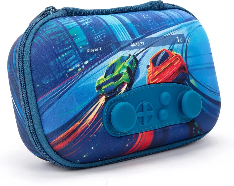 ZIPIT Gamer Pencil Case for Boys, Large Durable Pencil Box for School, Blue