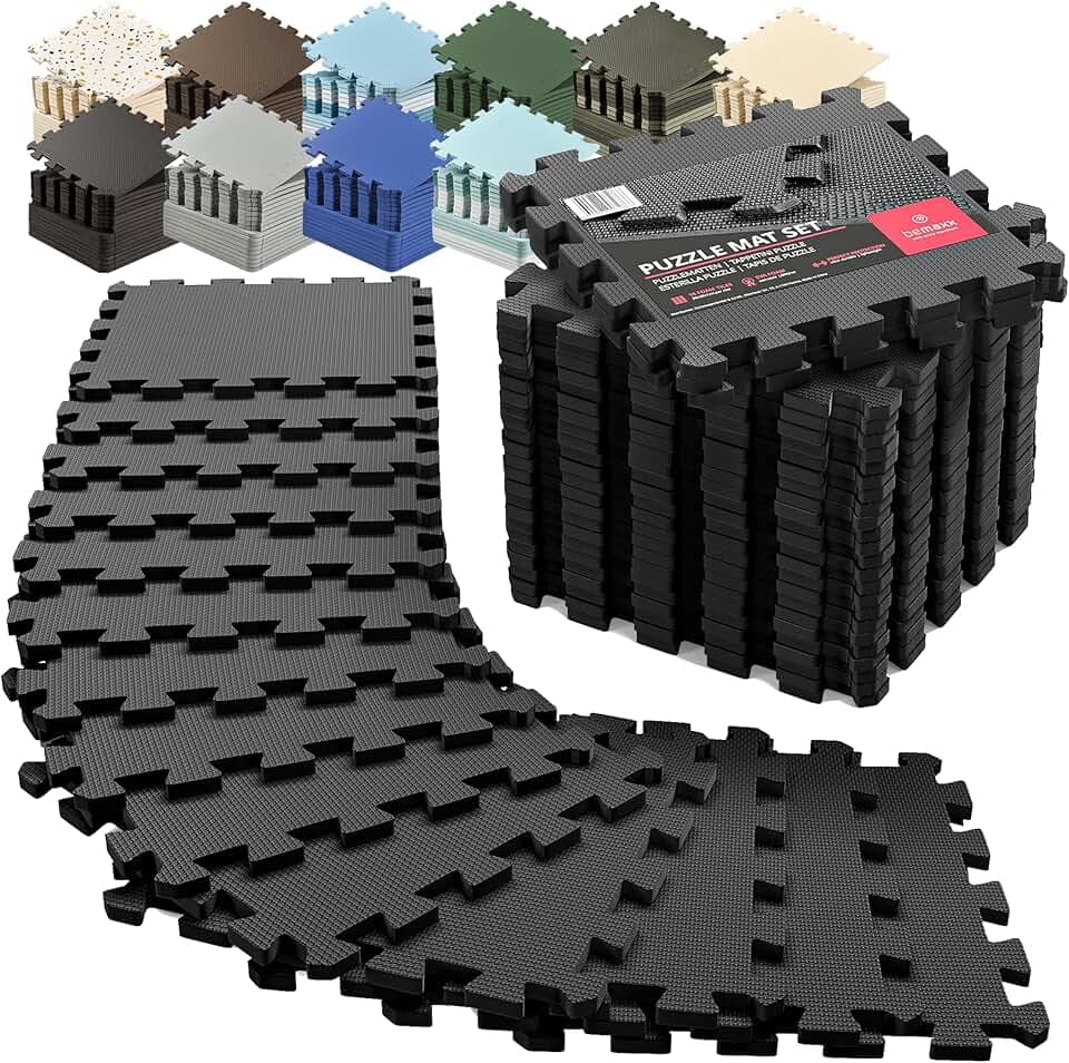 bemaxx Gym Mats Set - EVA Interlocking Foam Floor Tiles Workout Mat Puzzle