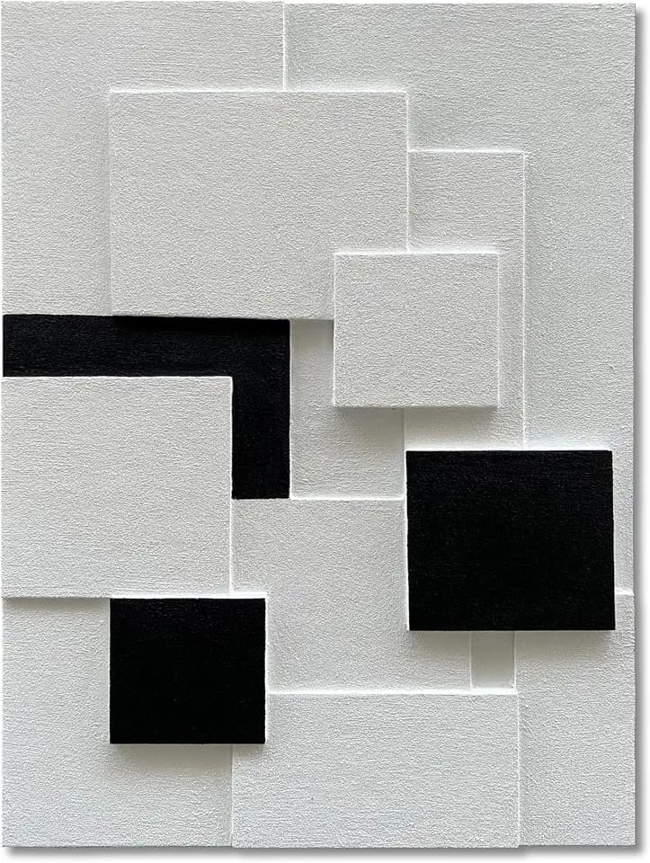 Art 40x28 inches Modern Minimalist Black and White Abstract Art Oil Painting Hand-Painted Canvas Art Painter House Wall Decorative