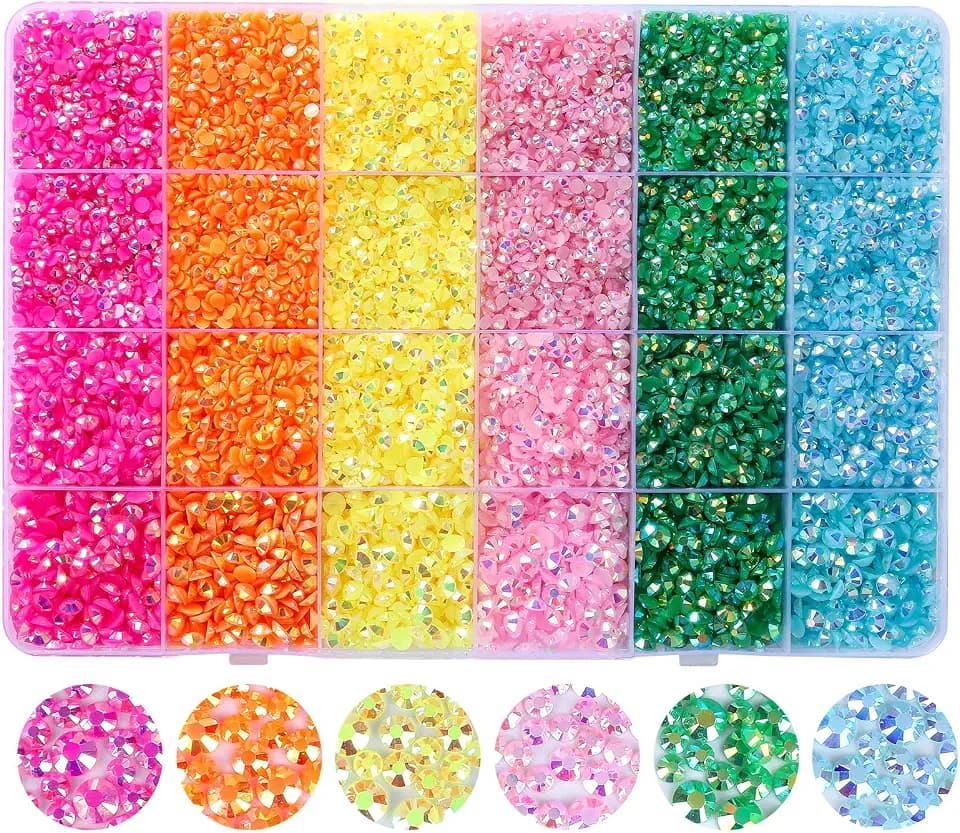 21000pcs Resin 3/4/5mm Flatback Rhinestones Bedazzler Kit for Crafts