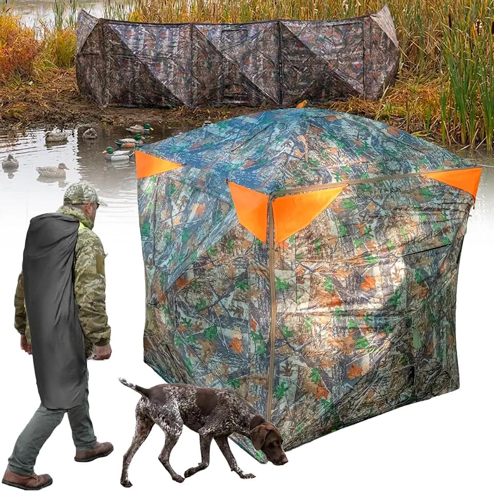 PPOLB Hunting Blind 270° See Through Ground Blind for Deer Turkey Hunting