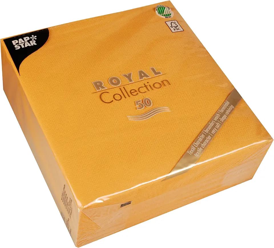 Papstar, 50 Servietten "ROYAL Collection" 1/4-Falz 40 cm x 40 cm orange, #82219