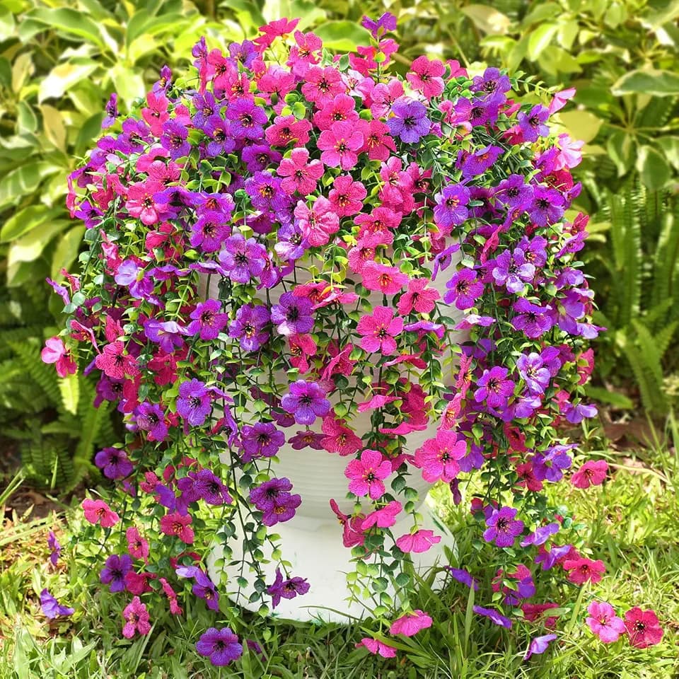 Artificial Hanging Flowers for Outdoors Spring Summer Decor