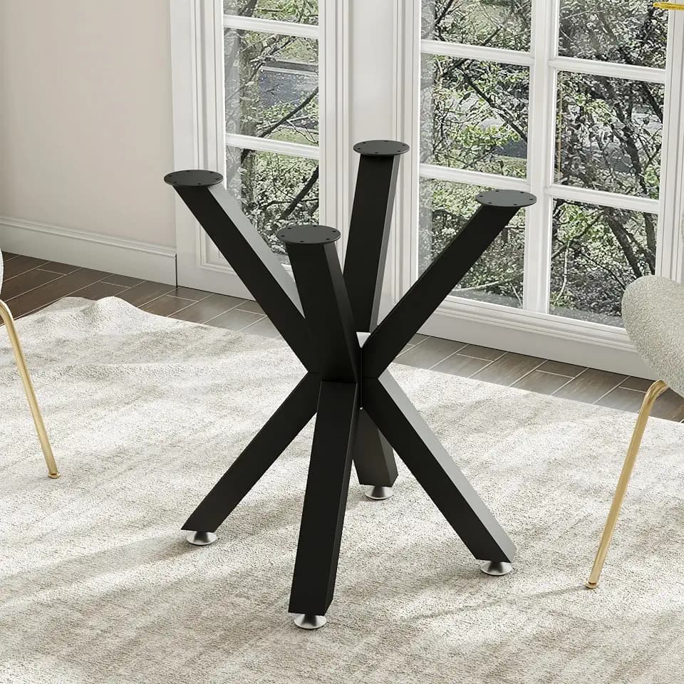 Metal Table Legs 28 Inch, Round Dining Table Base Fits Glass Marble Wood