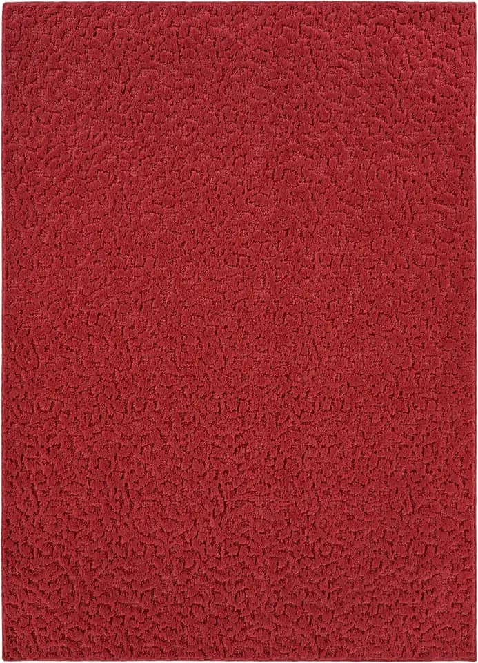 Garland Rug Ivy 5 Ft. X 8 Ft. Chili Red Floral Solid Color Area Rug - Durable, Stylish, and Soft Rug for Living Rooms, Hallways, Bedrooms, and High-Traffic Areas