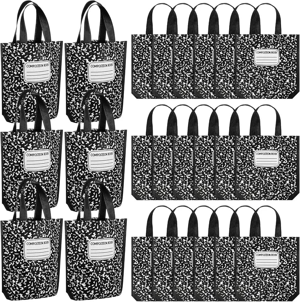 Hosuly 24 Pcs Back to School Gift Bags Composition Book Gift Bags Bulk