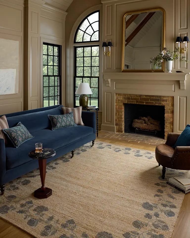 Loloi Chris Loves Julia Rue Natural/Denim 2'-3" x 3'-9" Accent Rug