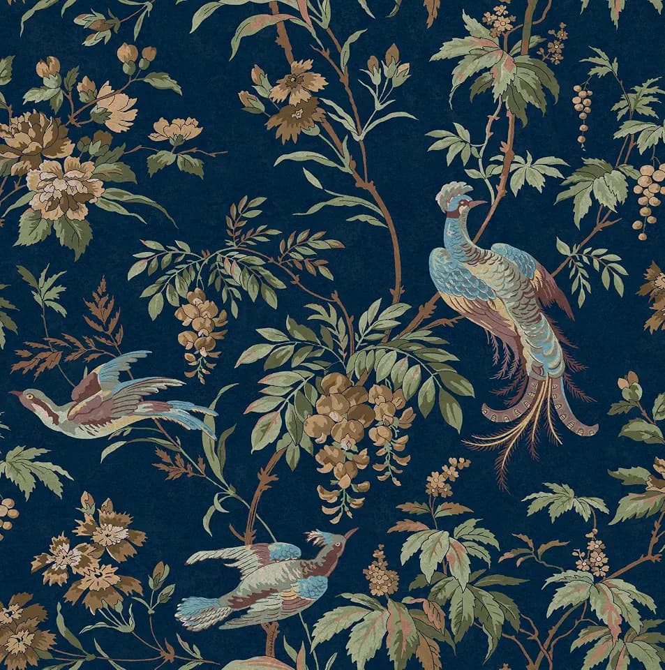 Laura Ashley Attleton Midnight Seaspray Wallpaper