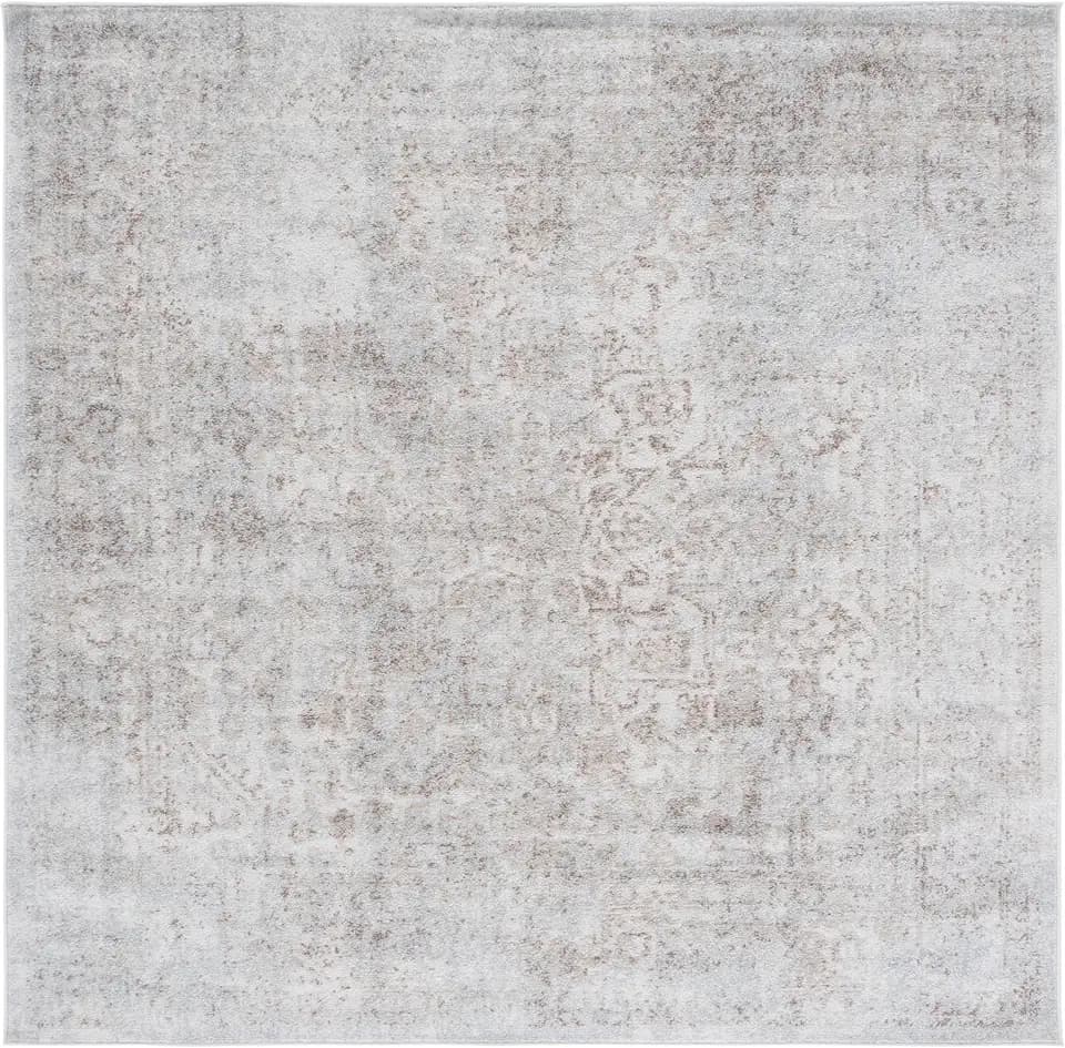 SAFAVIEH Evoke Square Rug 5'3", Ivory & Taupe EVK256E