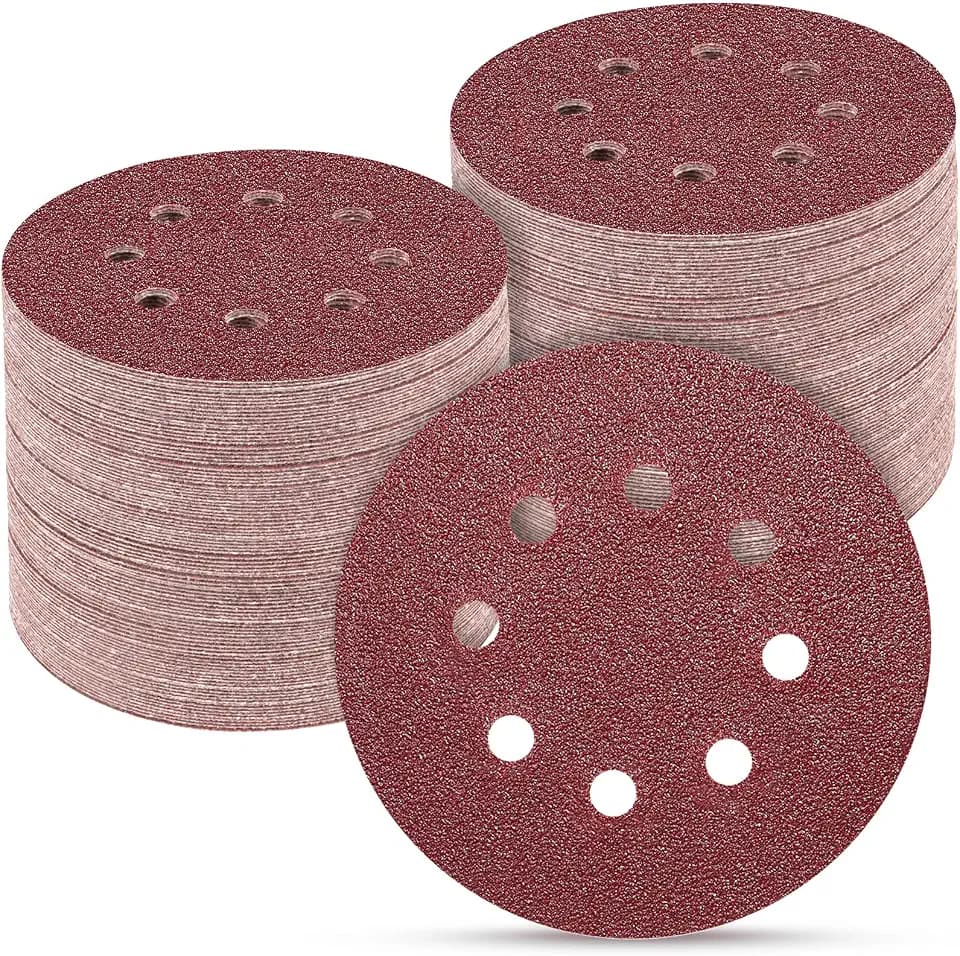 100PCS 5 Inch Sanding Discs 60 Grit Sandpaper for Orbital Sander