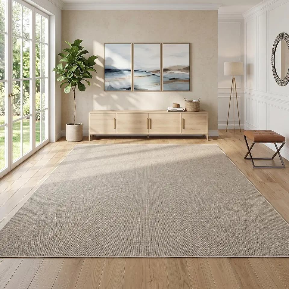 Garvee Woven Textured Area Rug 5x7 Washable Rugs for Living Room Taupe