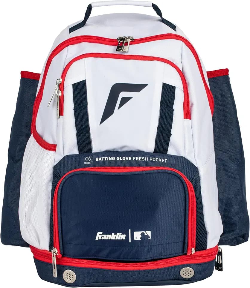 Franklin Sports Gameday Baseball + Fastpitch Softball Backpacks - Adult + Youth Bat Bags for Equipment - Waterproof Batpacks