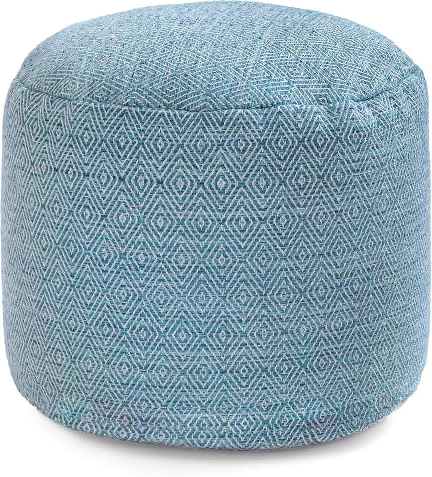 Anji Mountain 17" H x 22" W Handmade Pouf Ottoman for Living Room & Couch