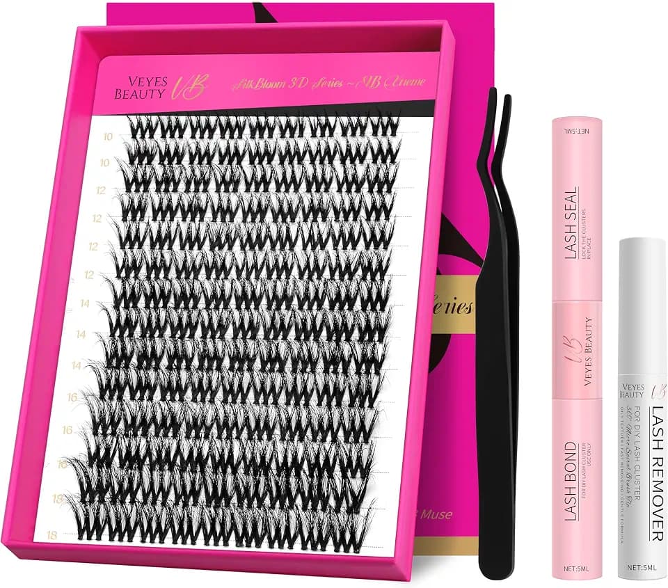 VEYESBEAUTY Lash Clusters Kit Fluffy Individual Eyelash Extensions VBmuse