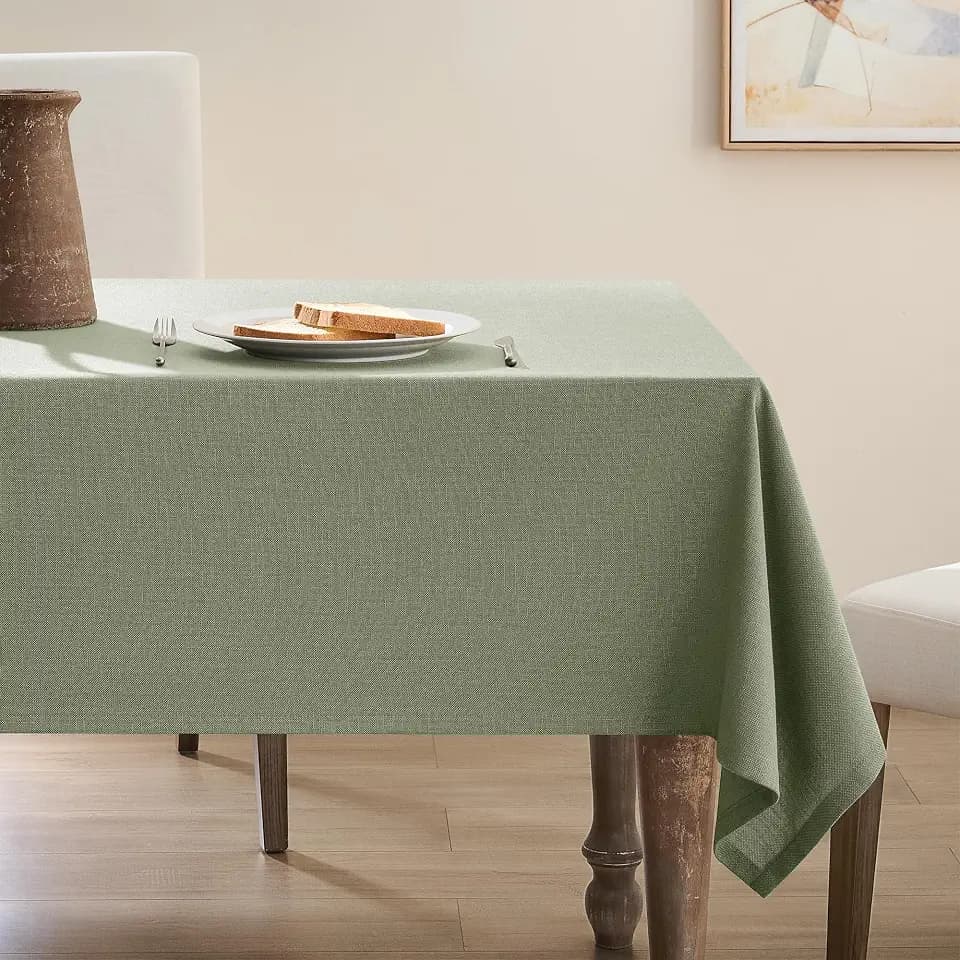 Sage Rectangle Tablecloth 55 x 102 Inch Light Green Linen Table Cloth for 6 Foot Rectangle Table Wrinkle Resistant Washable Fabric Cloth Tablecloth for Buffet Holiday Party Dinner Wedding