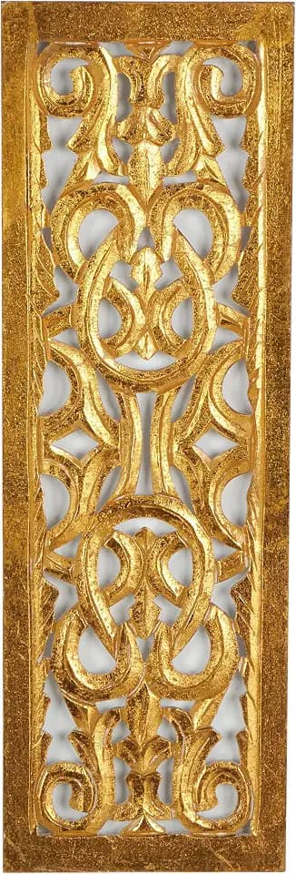 Deco 79 Wooden Scroll Handmade Home Wall Decor, 12" x 1" x 36", Gold