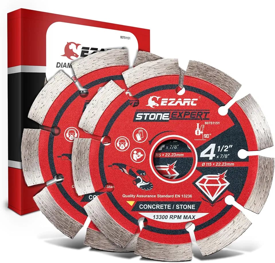 EZARC 4-1/2 Inch Segmented Diamond Blade, 7/8"-20mm-5/8 Arbor, 2-Pack