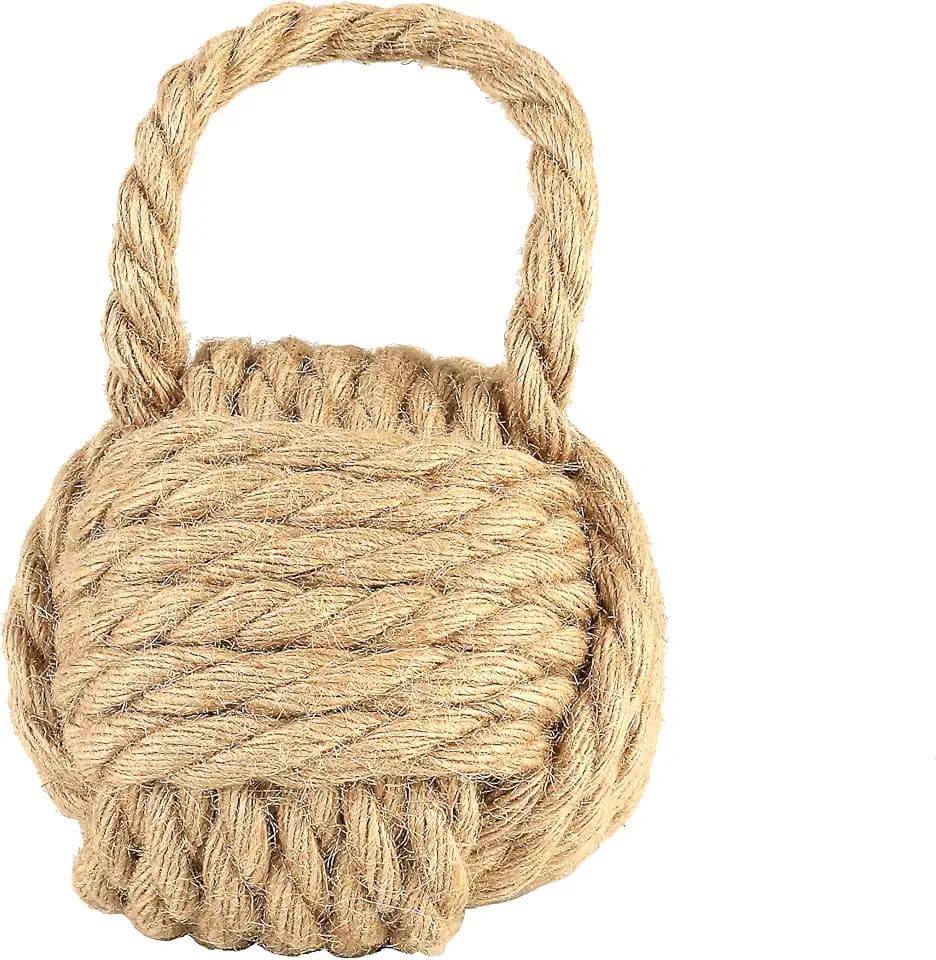 Creative Co-Op Nautical Rope Knot Decorative Cotton Door Stop, Natural