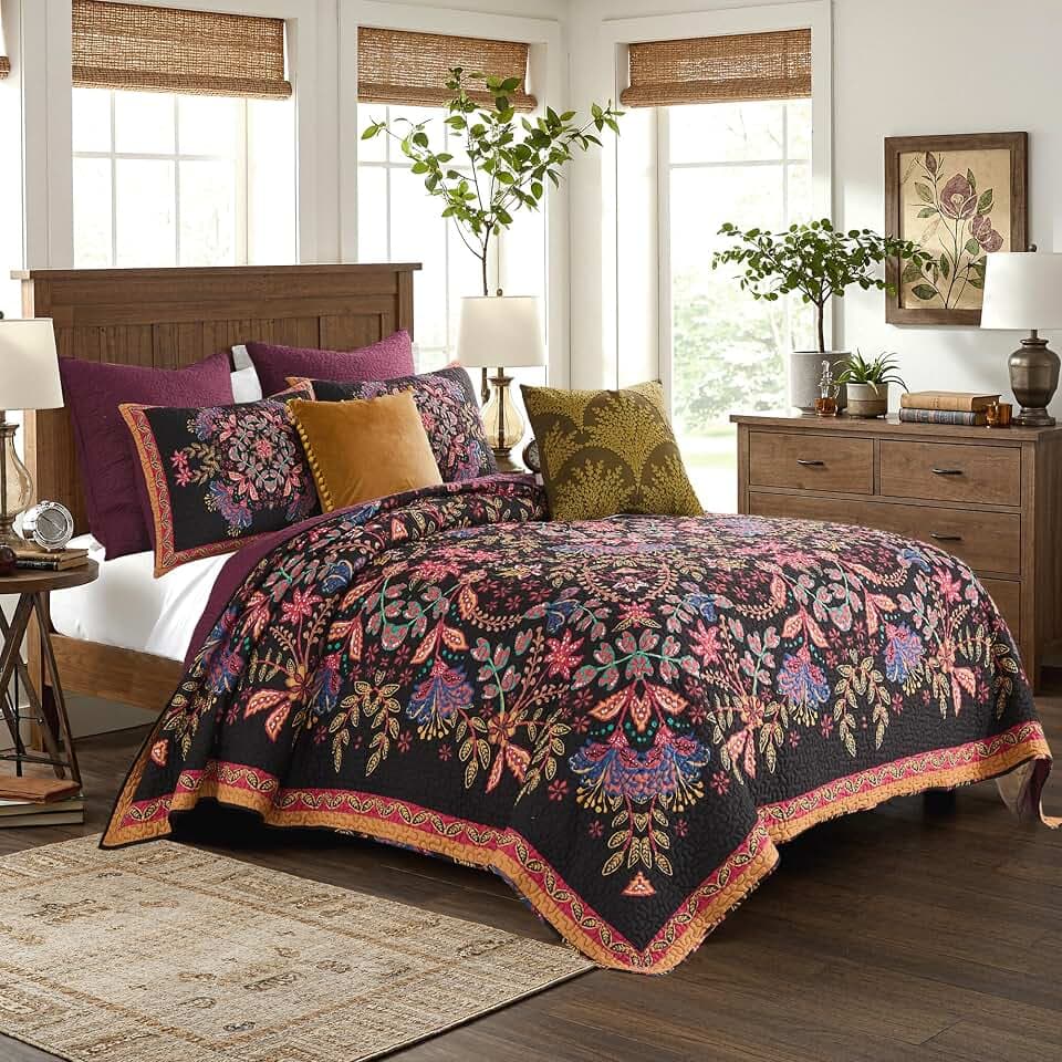 Greenland Home Fashions Jessa Vintage Boho Collection Quilt Set, 3-Piece Full/Queen