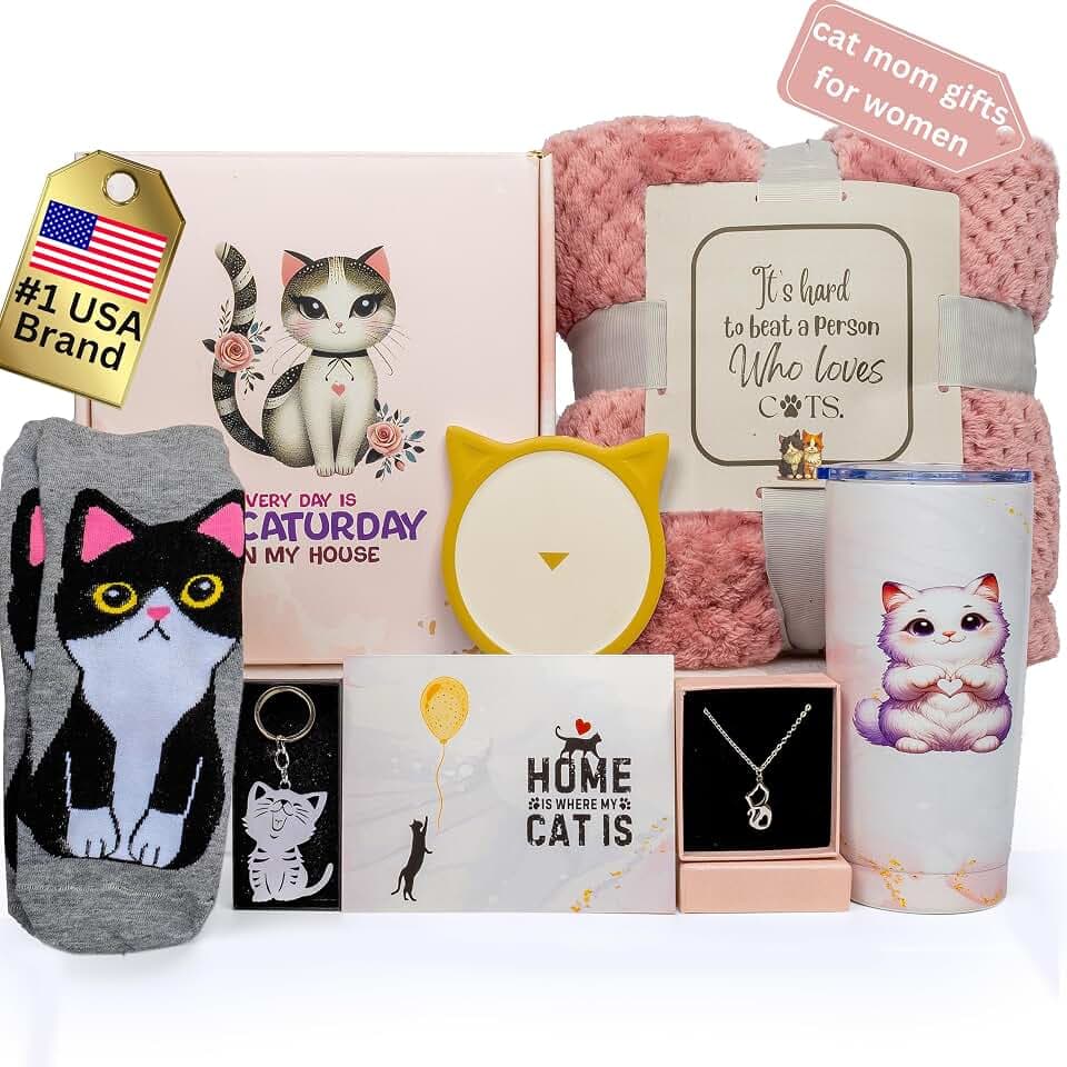 Luxury Cat Lover Gifts for Women, Cat Mom Gifts for Women, Crazy Cats Lady