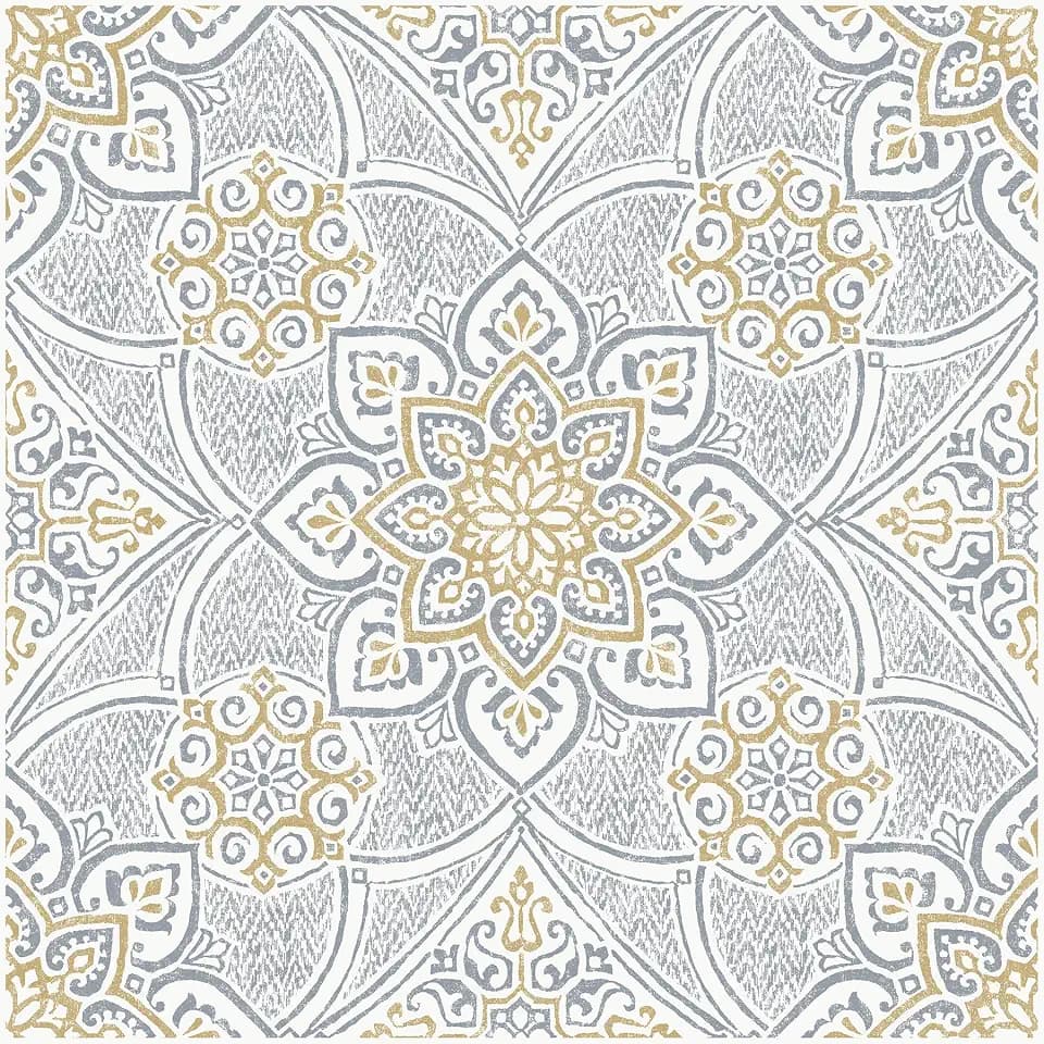 FloorPops Decora Blue Peel Stick Floor Tiles, FP6301