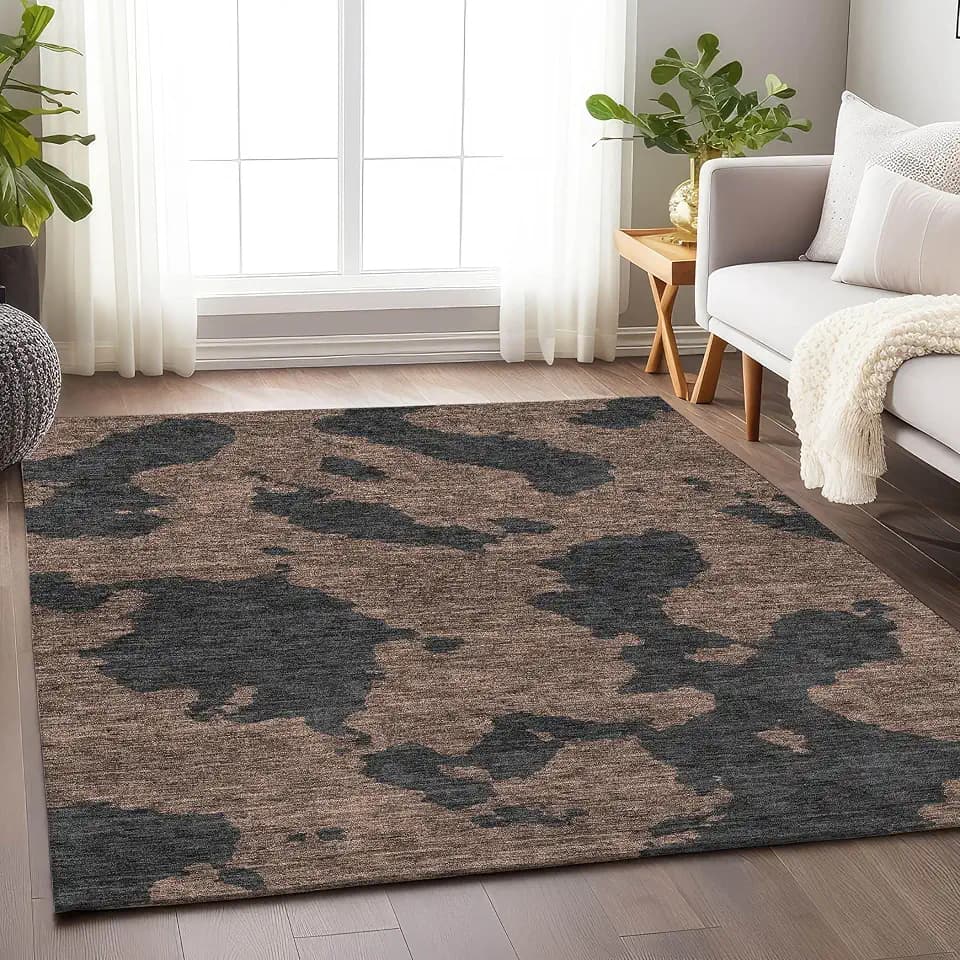 Addison Rugs Mayfield AMF975 Chocolate 9' x 12' Indoor Premium Machine Washable Rug, Silky Soft, Easy Clean, Non Shedding, Bedroom, Living Room, Dining Room, Kitchen, Rug