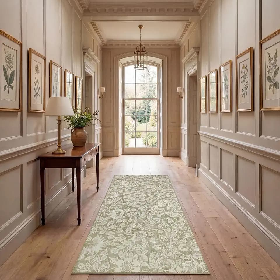Laura Ashley Beige Multi Oastbrook Flowers Floral Machine Washable & Slip Resistant 2'2" x 6' Runner Rug