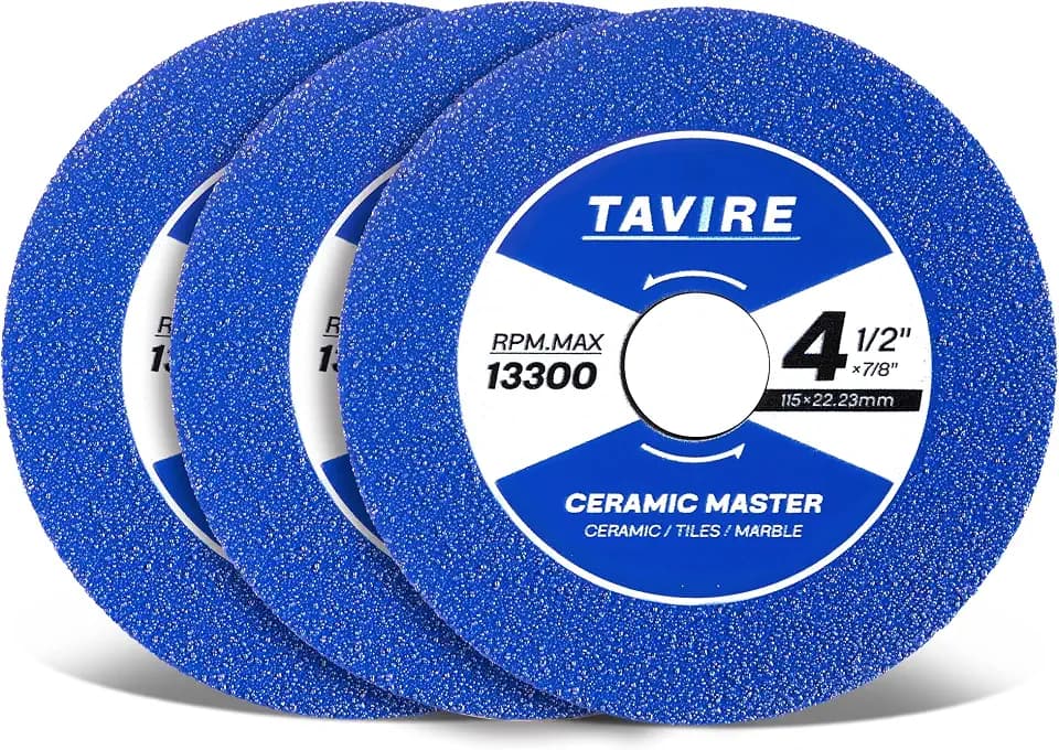 4.5" Diamond Saw Blades for Angle Grinder, 3Pcs Tile Saw Blades for Masonry Concrete Porcelain Tile Ceramic Tile Granite Marble Brick Asphalt, 4-1/2" inch Cutting Wheel, Cutting Blade Disc