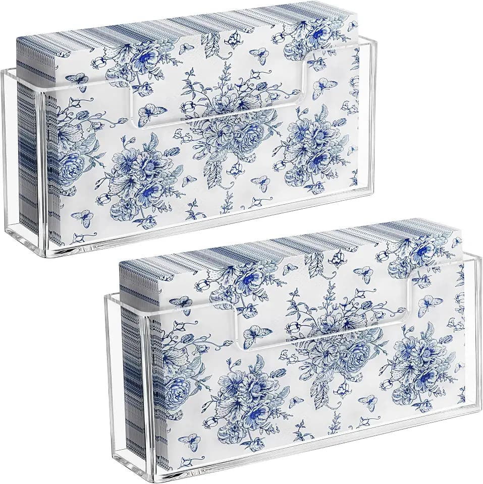 HBlife Clear Guest Towel Holder, Acrylic Napkin Holder for Bathroom 2Pcs