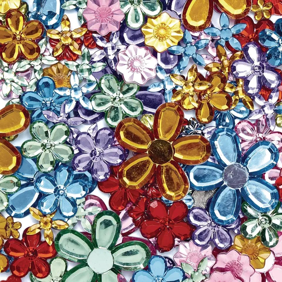 Colorations Sparkling Flower Jewels, 300 Pieces, Great for Crafting