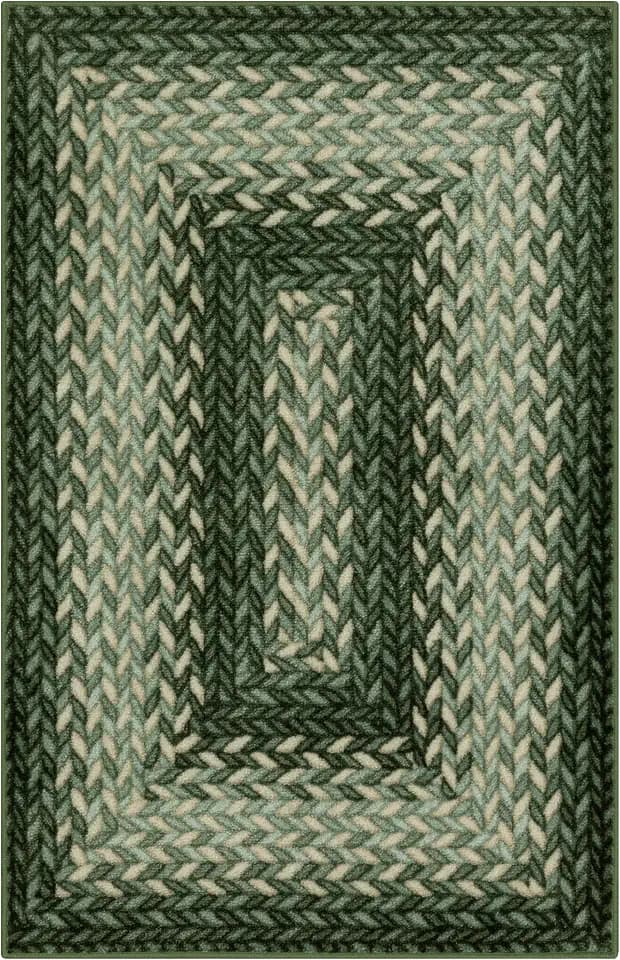 Maples Rugs Marion Braided-Style Print Area Rug, 46" x 30", Green