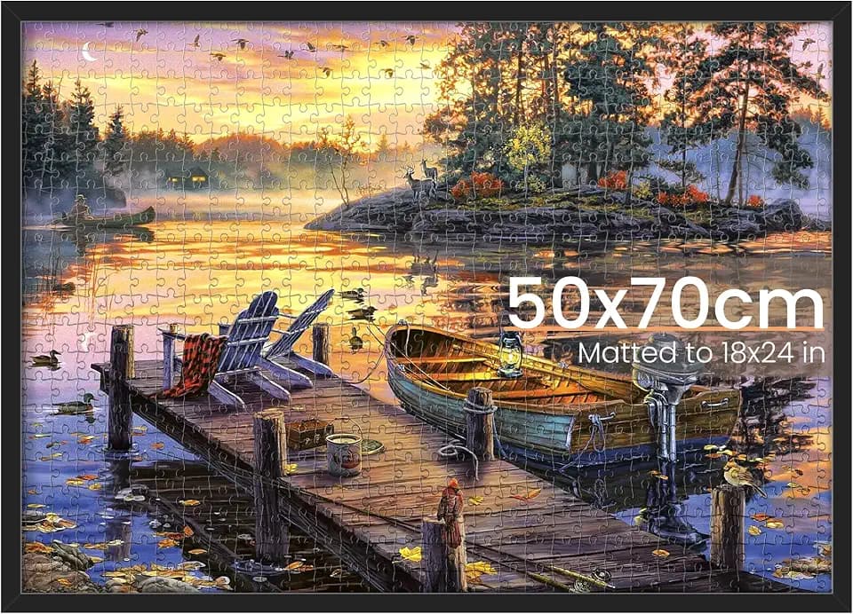 upsimples 50x70cm Puzzle Frame, Wall Decor Poster Frames, Black 1 Pack