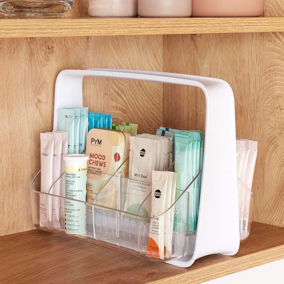 YouCopia SipStation Hydration Caddy, Adjustable Packet + Tea Bin Organizer
