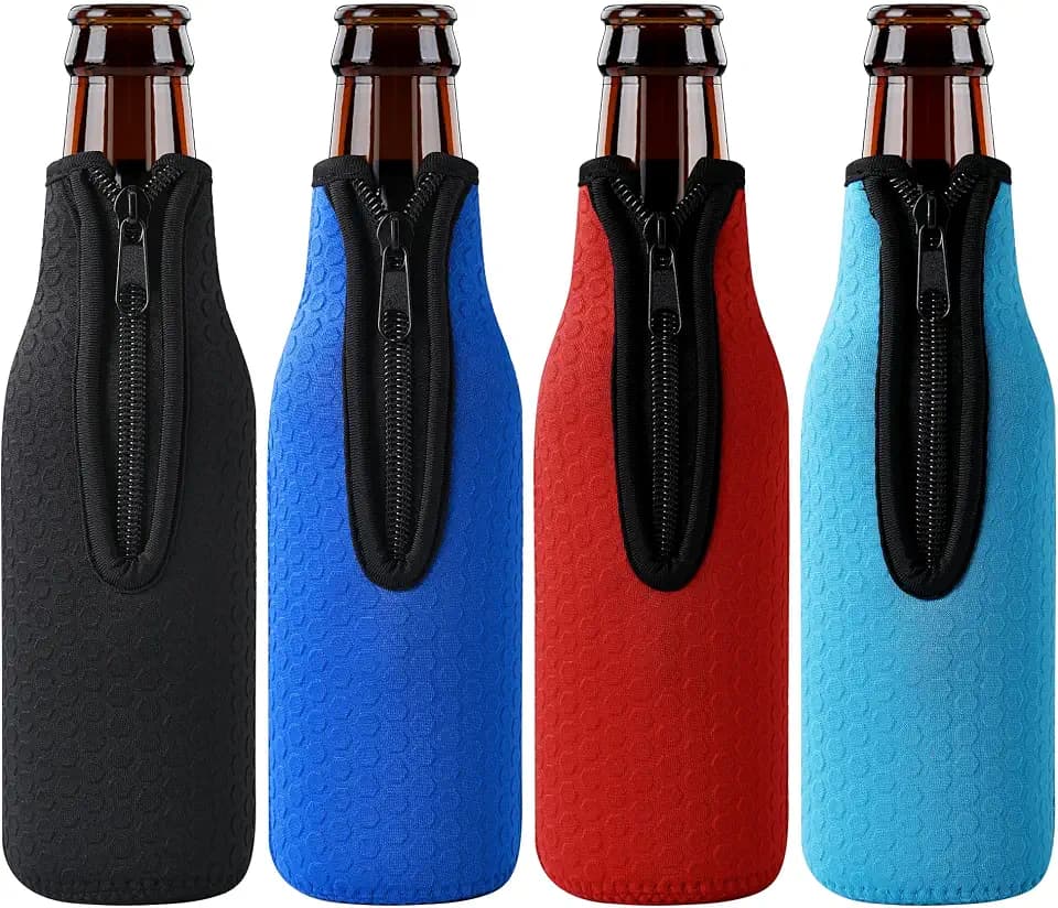 4 Pcs Beer Bottle sleeves, Non-slip Neoprene Insulated Beer Holder Cooler Cover for 12oz 330ml Bottle (Colorful1)
