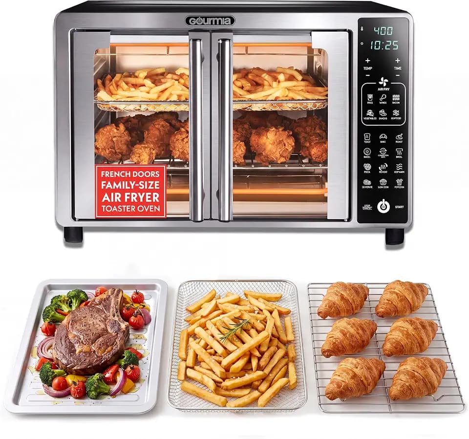 Gourmia Toaster Oven - 6-Slice Capacity, Digital Display, Stainless Steel