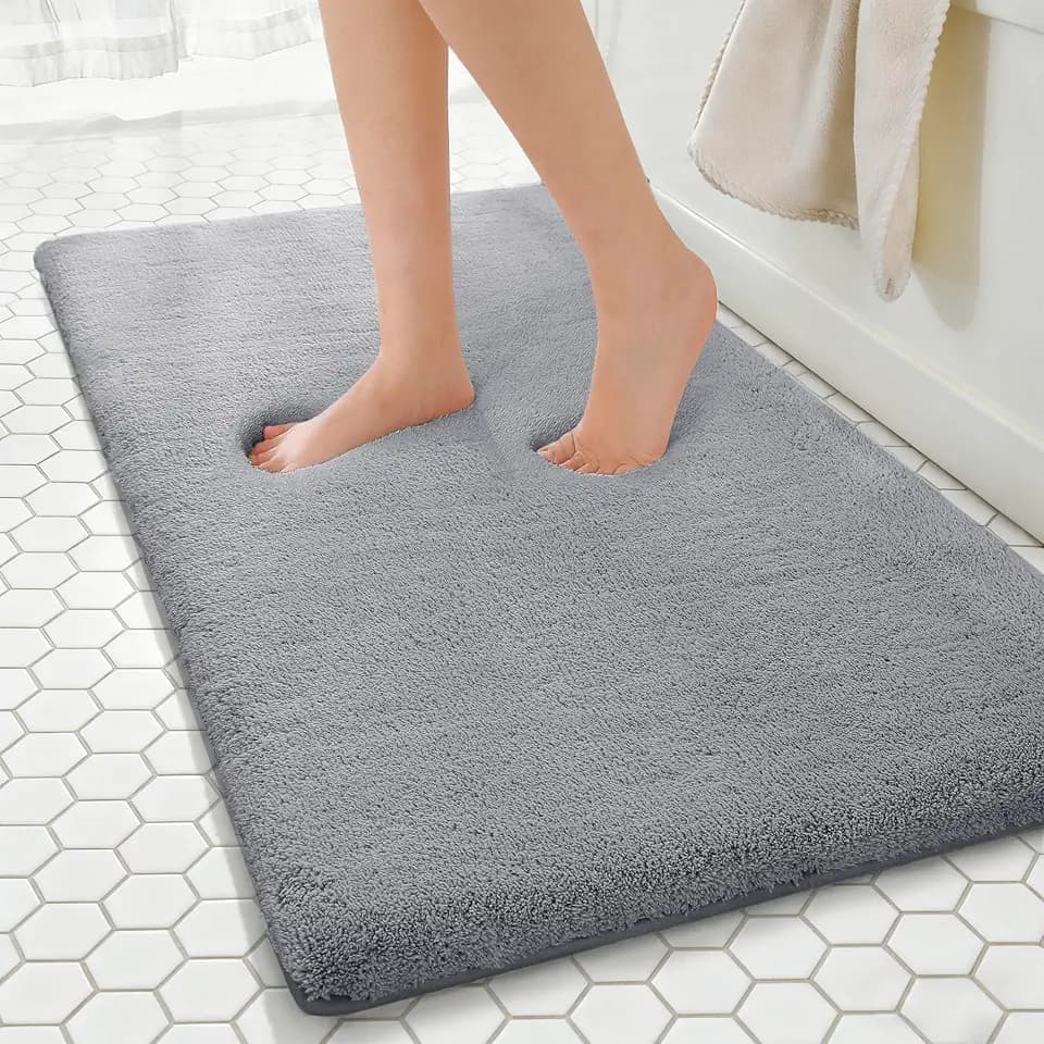 MINIDEAR Bathroom Rugs 44x24 Dark Gray - Thick Memory Foam Bath Mat, Ultra Soft & Plush Fluffy, Non-Slip, Quick Dry, Absorbent Washable Floor Microfiber Mat for Tub, Home Decor Accessories