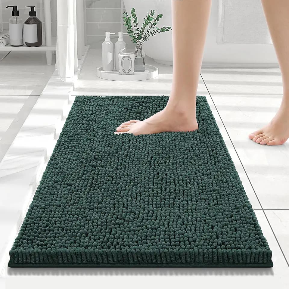 Smiry Bathroom Rugs 24X16, Luxury Chenille Extra Soft Absorbent Bath Mat
