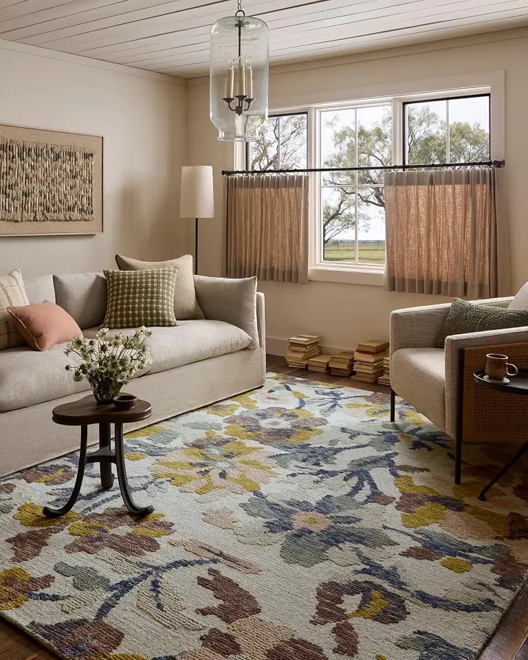 Loloi Tilly Bone/Multi 3'-6" x 5'-6" Accent Rug