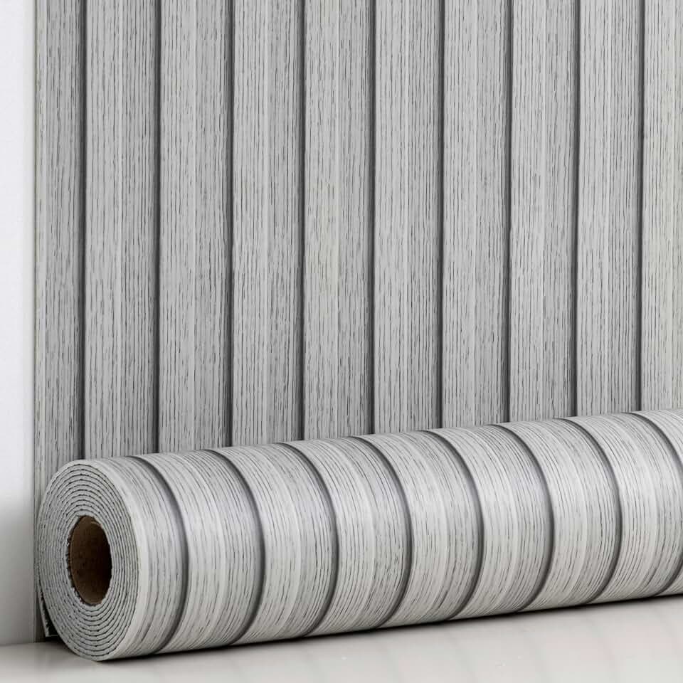 Haimin Wood Grain Slat Wall Panels Peel and Stick Faux Wood Thick Wallpaper