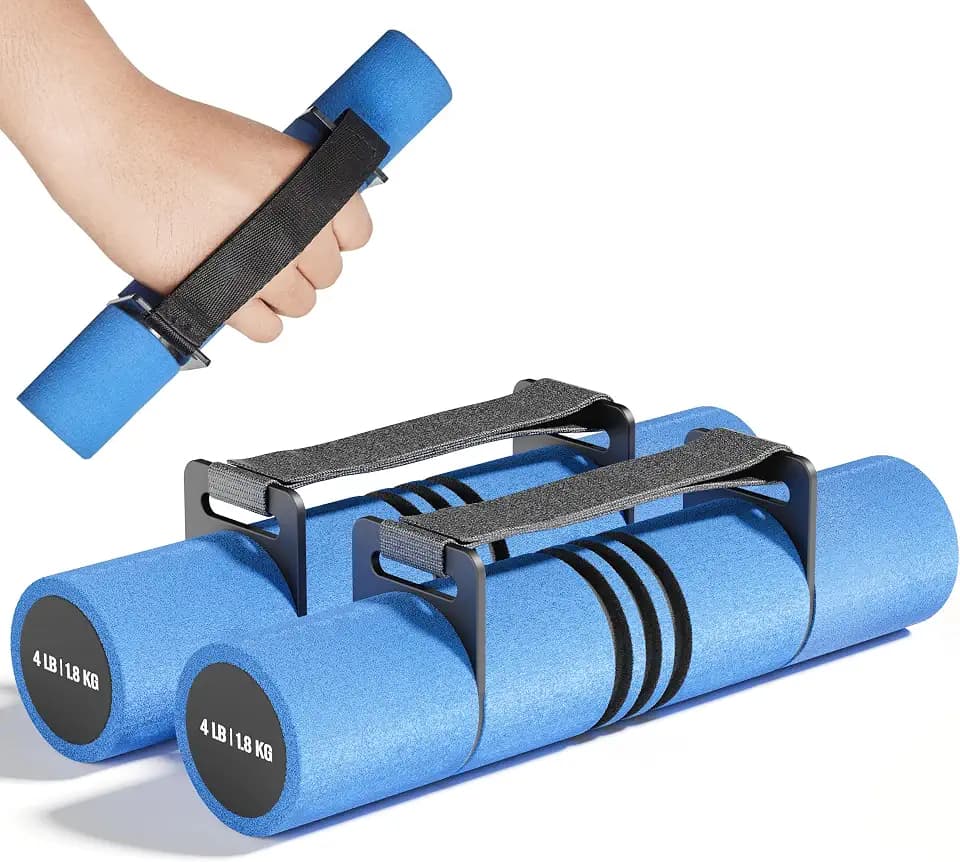 Yes4All Adjustable Dumbbell Hand Weights Set Of 2 Perfect for Women's Walking or Travel Exercise with Adjustable Straps, Foam Cover, and Color Coded Weight (2lbs, 3lbs or 4lbs), Anti Slip