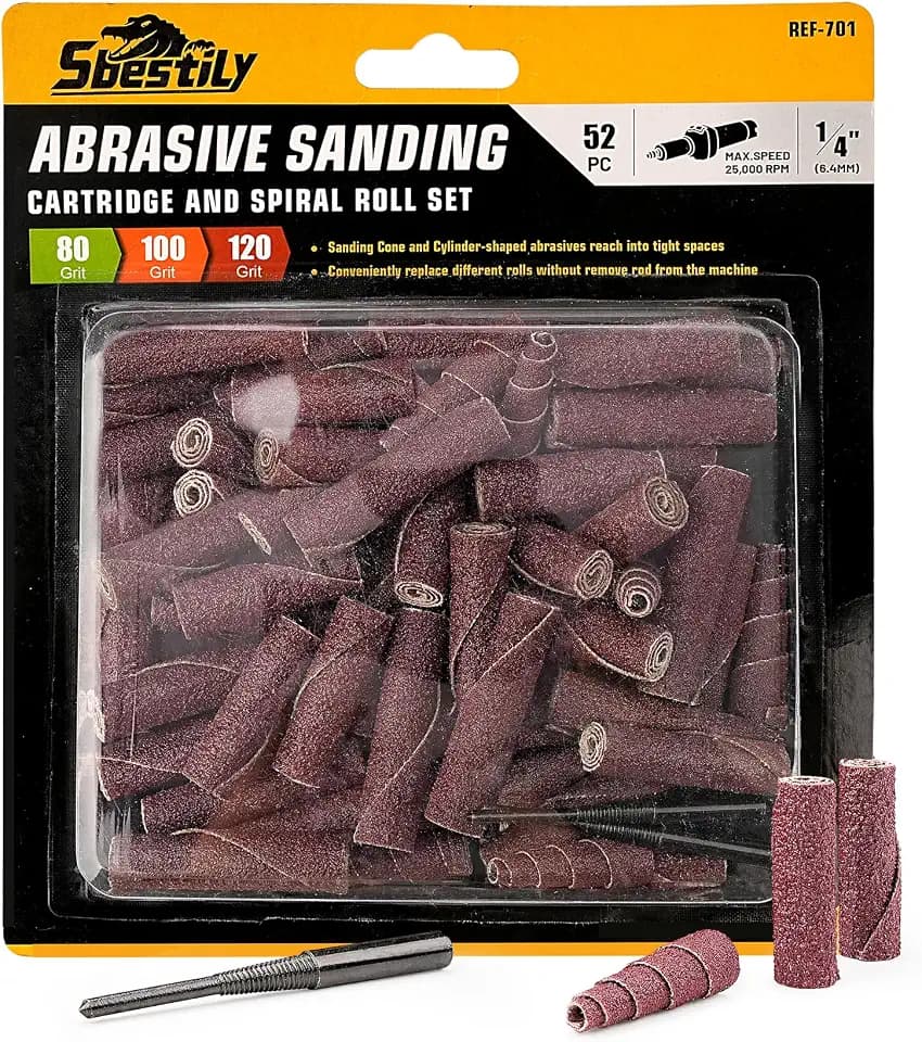 Sbestily Die Grinder Sanding Rolls Port & Polishing Kit Cylinder Head 52PC