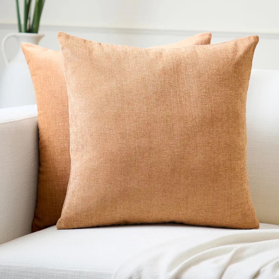 Encasa XO Chenille Throw Pillow Covers, No Inserts 24"x24"