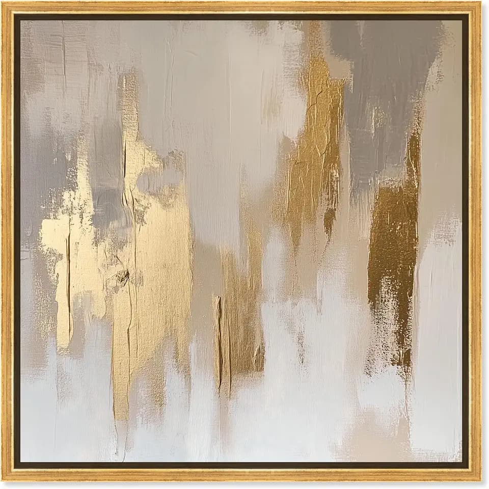Art Remedy Boho Abstracts Canvas, 12" x 12", Gold Frame, Taylor's Gold II