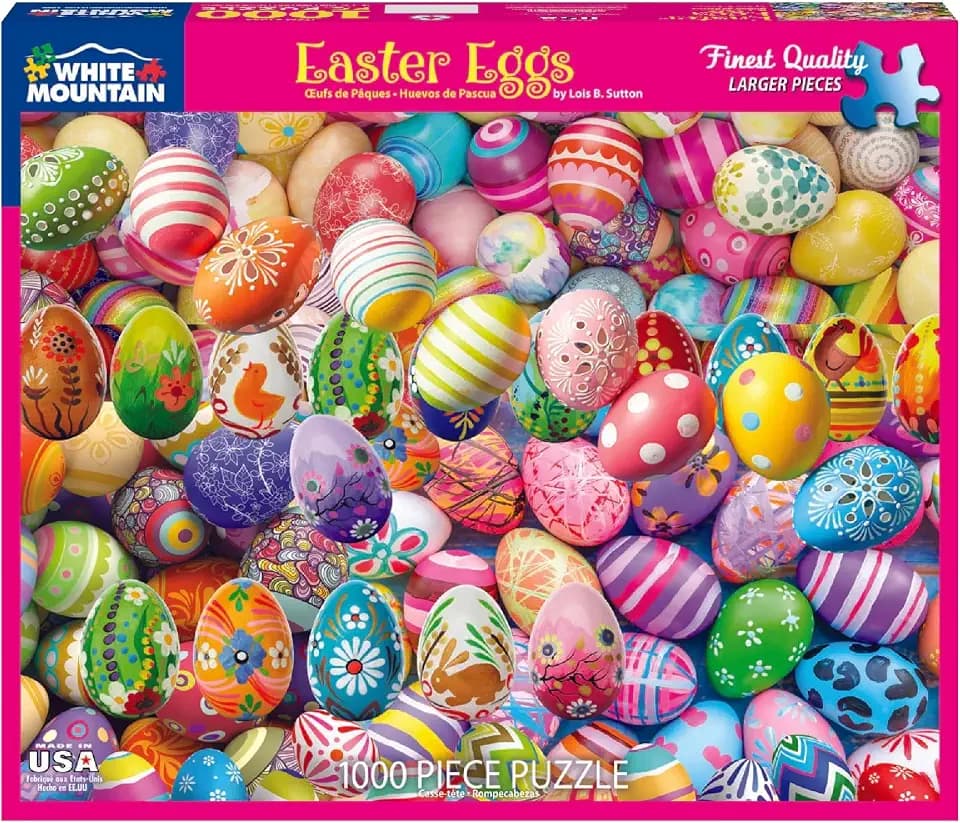 White Mountain 1000 Piece Jigsaw Puzzle Holiday Collage, Easter Eggs