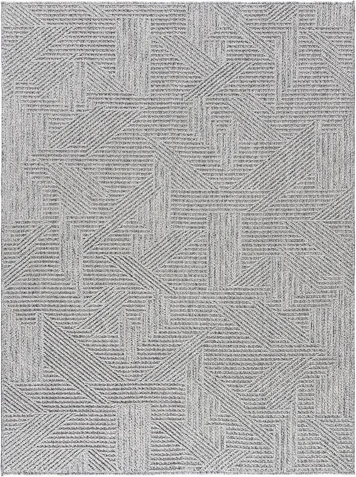 Gertmenian Indoor Comfy Weave Area Rug - 8x10 Large, Durable, Non-Shedding & Stain Resistant, Ideal for High Traffic Areas in Living Room, Bedroom, Dining Room - Devyn, Gray, 28762