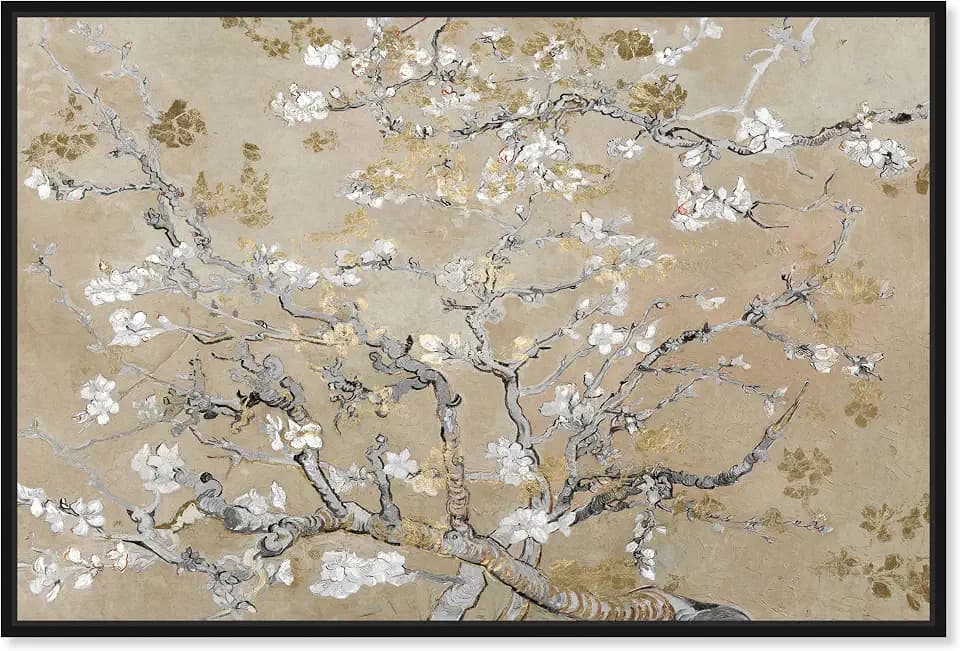 The Oliver Gal Artist Co. Traditional 16 in x 24 in, Van Gogh in Gold Blossoms Inspiration, Canvas Wall Art, Living Room, Gold