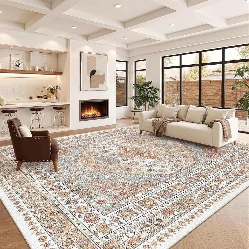 zesthome 12x15 Area Rugs for Living Room,Large Washable Rug,Orange